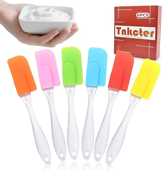 Mini Silicone Spatula Set 6 Pack – Heat-Resistant,Reusable & Non-Stick Spatulas for Baking,Cooking & Mixing – Dishwasher Safe,Multi-Color,Child-Safe Design Tnkcter