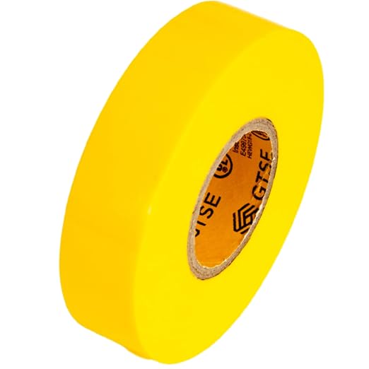 GTSE Yellow Electrical Tape, 10 Rolls – Waterproof, Industrial Grade Vinyl, 3/4 in x 66ft– Strong Self-Adhesive PVC Electric Tape for Wire Insulation, 7 Mil, 600V – UL/CSA Listed
