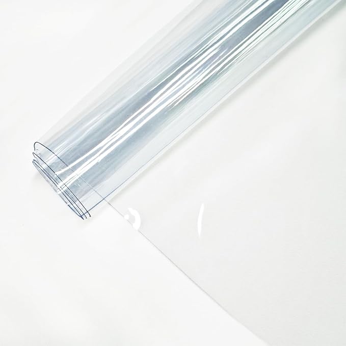 Clear Vinyl for Sewing, Clear PVC Vinyl Roll 11.8" x 48", 0.3mm Waterproof Transparent Fabric for Bags, Hair Bows, Cosmetic Pouches, DIY Crafts
