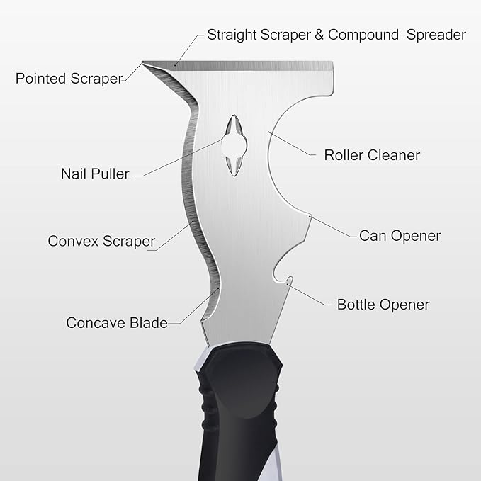 Mister Rui Putty Knife Scraper Tool-Paint Scraper, Floor Scraper for Home Improvement DIY Projects