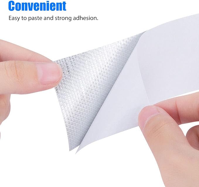 Xinhan (Gold,Silver,Black) Aluminum Foil Heat Shielding Tape High Temperature Heat Reflective Adhesive Backed Tape Compatible With Car Intake Pipe Engine Bay Hoses Wires Etc (Silver, 2in x 15ft)