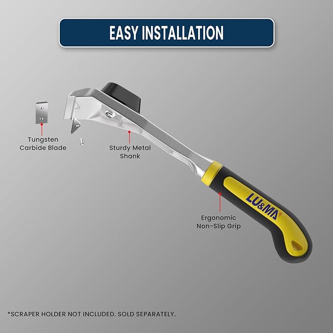 LU&MN Carbide Scraper Replacement Blades, 2.38" / 60×12×1.5mm Double-Edged Reversible Blades, Fits Most Handheld Paint, Glue& Grout Scrapers, 100Pieces