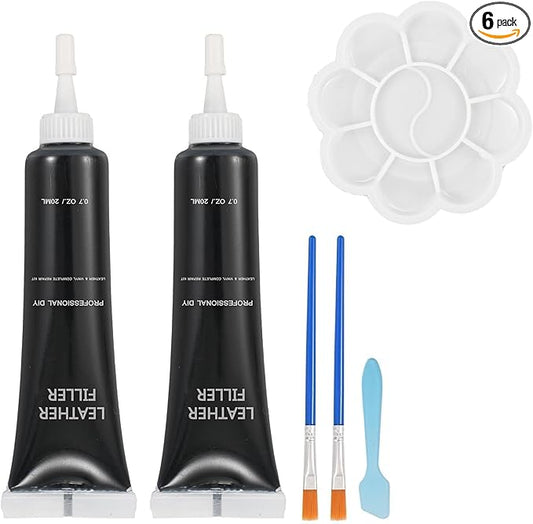 Kenbry Vinyl and Leather Repair Kit, Black Vinyl Repair kit for Car Interiors, Furniture, Couches,Shoes,Restore Leather Scratch, Tears & Burn Hole