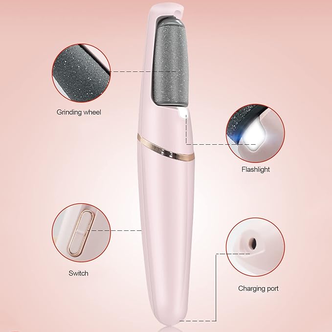 Electric Foot Callus Remover, Electronic Foot File, Scrubber Pedicure Tools for Cracked Heels Dead Skin, Exfoliating Heel Files for Feet Care