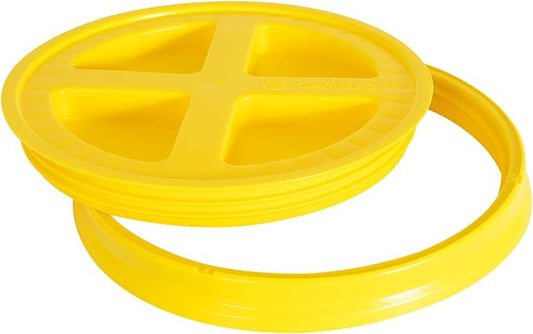 Gamma2 Gamma Seal Lid for Utility Buckets - Fits 3.5, 5, 6 & 7 gallon buckets, Yellow, Made in USA