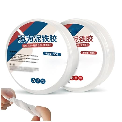 Heavy-Duty Iron Mud Adhesive for Repairs, Plastic Steel Repair Mud Iron Adhesive, Heavy Duty Waterproof Sealant Mastic for Metal Pipes, PVC Pipes, Wall Holes, Ceramics (Black)