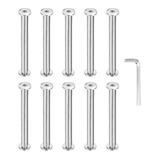 PATIKIL M5x5mm Hex Chicago Screws 6x60mm, 5Pcs 304 Stainless Steel Metric Hex Drive Socket Cap Binding Post Screw Posts for Scrapbook Leather Belt Album Furniture Repair, Silver