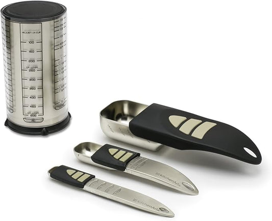KitchenArt Baker’s Pro Adjust-A-Measure Set, 4-Piece, Satin
