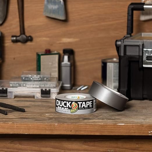 Duck Brand Max Strength Duct Tape - 2 Rolls - Heavy Duty Hold - 1.88 Inch x 45 Yards Each - Silver (240201)