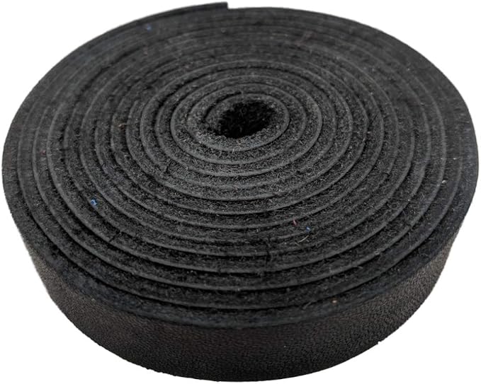 TOFL Genuine Leather Strap | Top Grain Cowhide Strip – Black | 72" L x 5/8" W x 1/16" Thick | Suede Backing | Leather Craft Supplies | Leatherworking & DIY Repair Projects | 4-5 oz