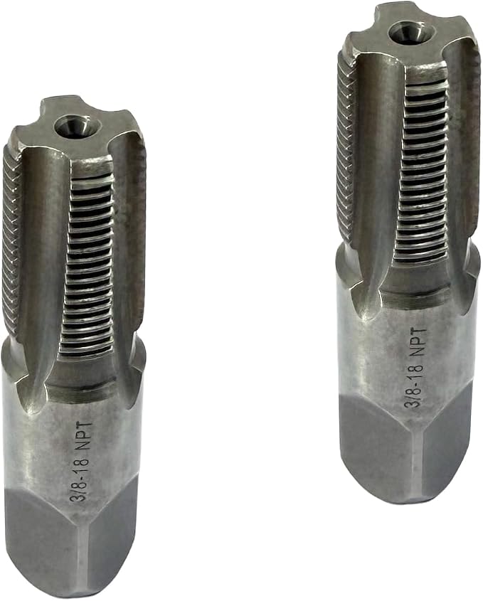 2 Pcs 3/8 NPT Pipe Taps,Carbon Steel Hand Threading Tap for Plumbing Projects,Auto Repairs and Other Various DIY Thread Cutting Tools Small Poject