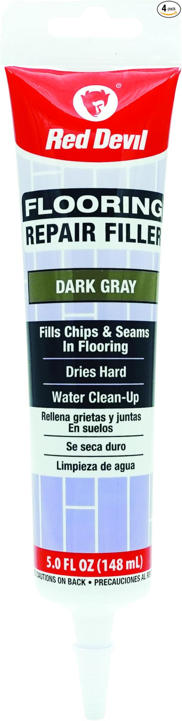 Red Devil 056055 Flooring Repair Filler, 5 oz., Dark Gray, 4 Pack