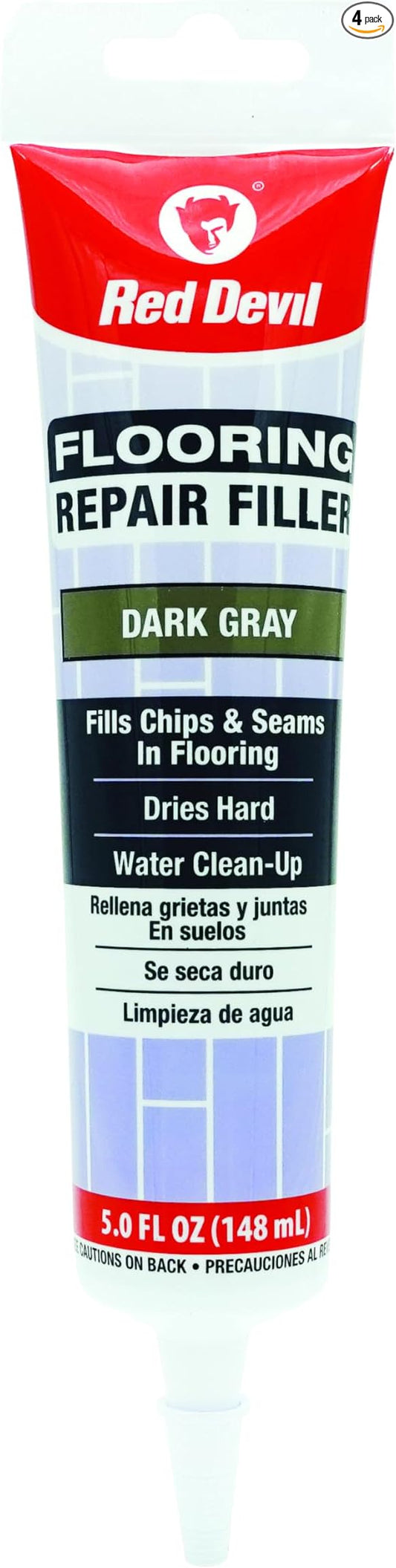 Red Devil 056055 Flooring Repair Filler, 5 oz., Dark Gray, 4 Pack