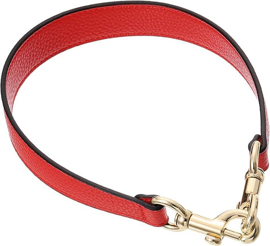 uxcell 19.29 Inch PU Leather Short Bag Strap with Clasp, Purse Handles Handbags Replacement Straps for Clutch Bag Underarm Bags, Red, Gold Buckle