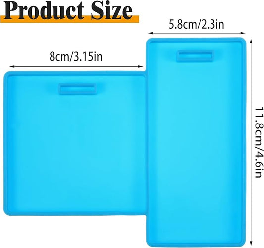 Mabor Silicone Badge Reel Molds for Resin, Badge Buddy Mold Kit for Epoxy Resin DIY Craft Personalized ID Office Work Cards Making, Square & Rectangular(1)
