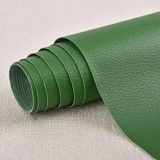 Self Adhesive Leather Repair Patch,Leather Repair Patch Tape Kit,Vinyl Repair Patches Waterproof for Couches,Furniture,Kitchen Cabinets,Car Seats (Green,13.78"×53.94")