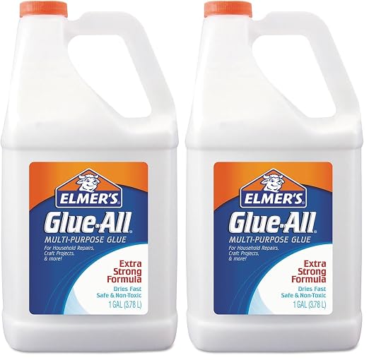 Elmer's Glue-All Multi-Purpose Liquid Glue, Extra Strong, Great for Making Slime, 1 Gallon, Classroom Supplies, Arts & Crafts, Back to School, No.1 Teacher Brand, 1 Count (Pack of 2)
