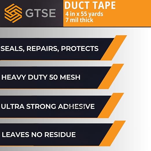 GTSE Wide Duct Tape, Brown, 4 Inches x 55 Yards (164 ft), Heavy Duty, Waterproof Repair Tape for Indoor or Outdoor Use, 1 Roll