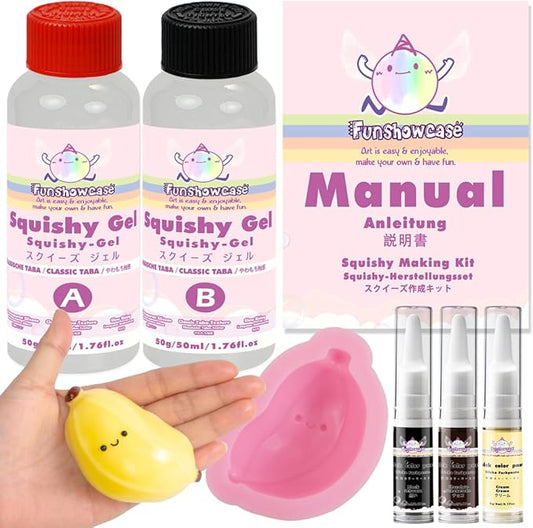 Fruit Squishy Craft Set Liquid Silicone Banana Silicone Mould Colour Paste