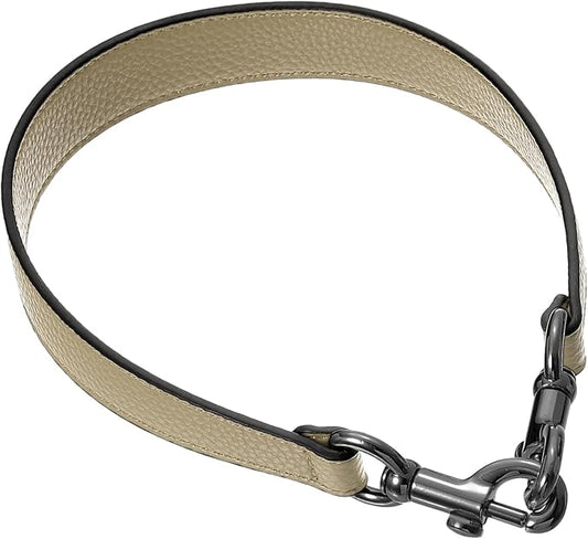 uxcell 19.29 Inch PU Leather Short Bag Strap with Clasp, Purse Handles Handbags Replacement Straps for Clutch Bag Underarm Bags, Khaki, Grey Buckle