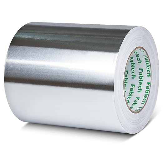 Aluminum Foil Tape, 3.2mil Thick, 6 Inch x 55 Yards (165ft), Heavy Duty, Waterproof, High Temperature Resistant, No Residue, for HVAC Duct Sealing, Metal Repair & Insulation