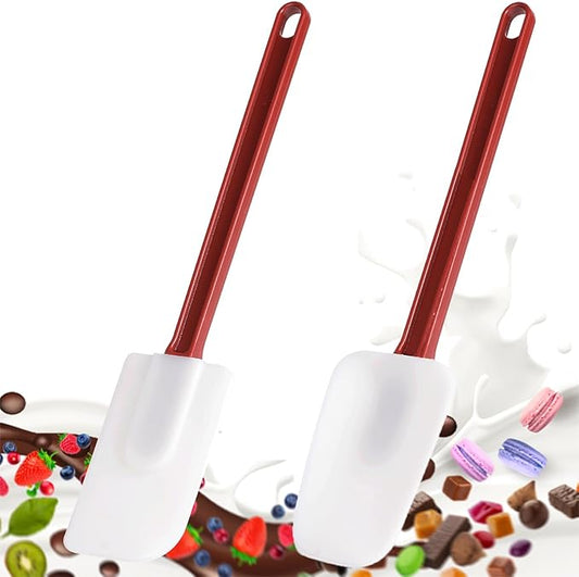 Commercial Silicone Spatula Set, High Heat Spatula + Spoonula 16 Inches, Commercial Spatula for Cooking, Commerical Grade Rubber Spatula Set Resistant to 500℉ (1 Scraper +1 Spoonula 16"/L)