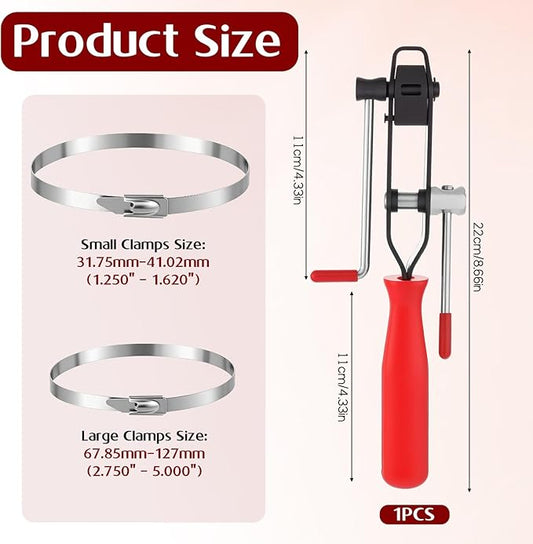 CV Joint Banding Boot Axle Clamp Pliers with 100 PCS Stainless Steel CV Joint Boot Band Clamps Automotive Boots Clamp Pliers Axle Boots Clamps for Most Cars