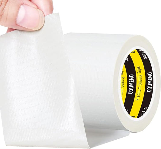 Duct Tape White,2in x 16.4FT, Heavy Duty Industrial Grade Gaffer Tape 280μm, Waterproof Hand Tearable Repair Tape for Sealing, Bundling, Patching, Indoor & Outdoor Use