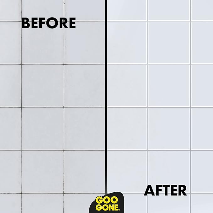 Goo Gone Grout and Tile Cleaner - 28 Ounce - Removes Tough Stains Dirt Caused by Mold Mildew Soap Scum and Hard Water Staining - Safe on Tile Ceramic Porcelain, pack of 2