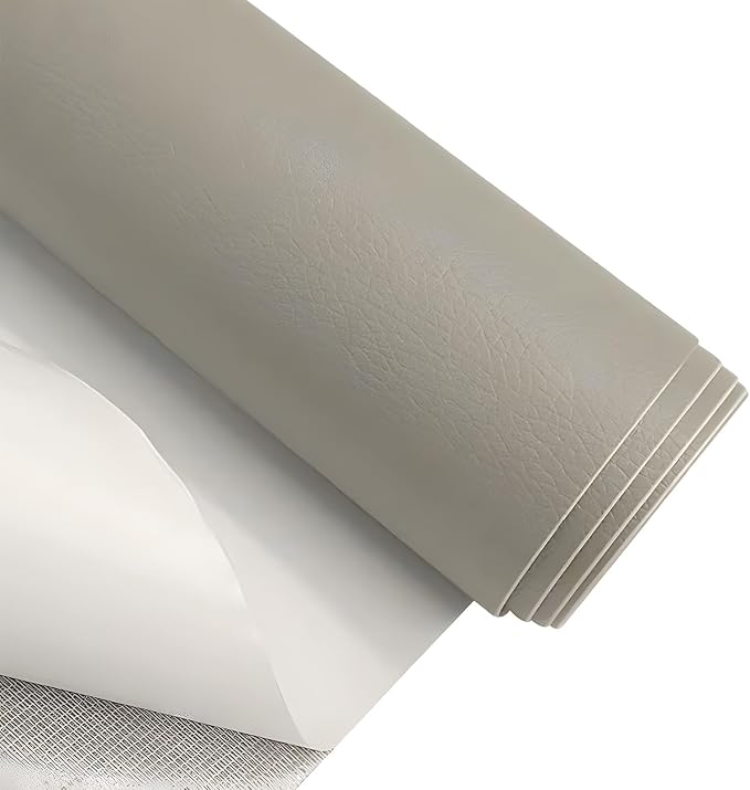 Leather Repair Patch, Self Adhesive Leather Repair, Large Leather Repair Tape for Sofa, Car Seats, Furniture, Cabinets, Chairs, Handbags （Grey, 16X118 inch)