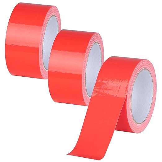 XUXU 3 Pack Heavy Duty Waterproof Red Duct Tape, 60 Yards x 2 Inch Strong Adhesive Tape Bulk for Indoor Outdoor Repairs