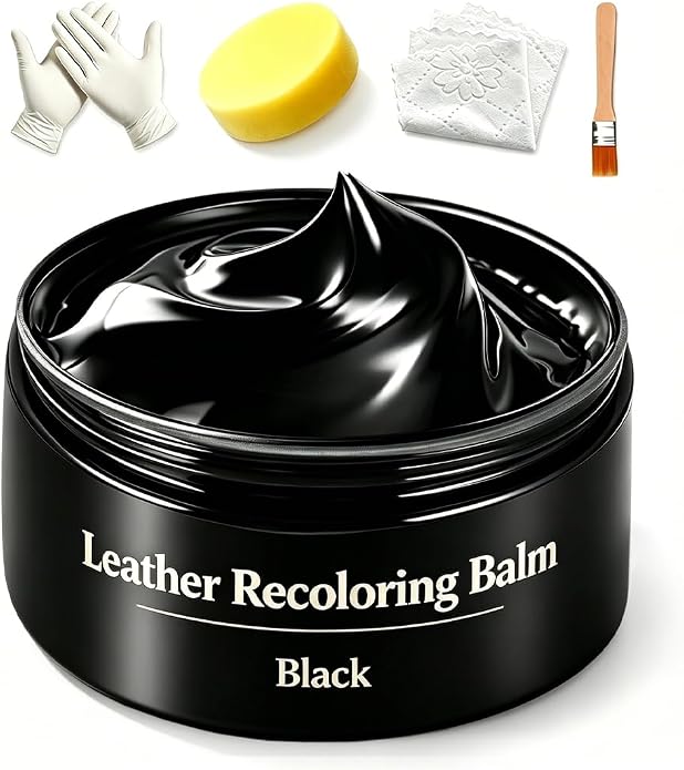 Leather Recoloring Balm, Leather & Vinyl Color Restorer Conditioner – Repairs Faded & Scratched Leather Color