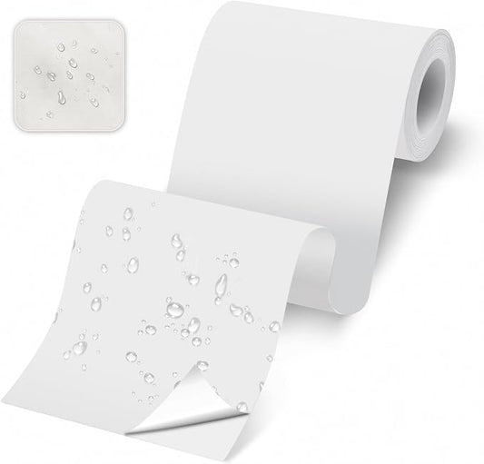 Self-Adhesive Fabric Repair Tape & Tent Repair Kit, Waterproof Patches for Clothes, Down Jacket, Camping Gear, Sleeping Bag, Heavy Duty White Nylon Tape for Instant Fix, 3.9"x79"