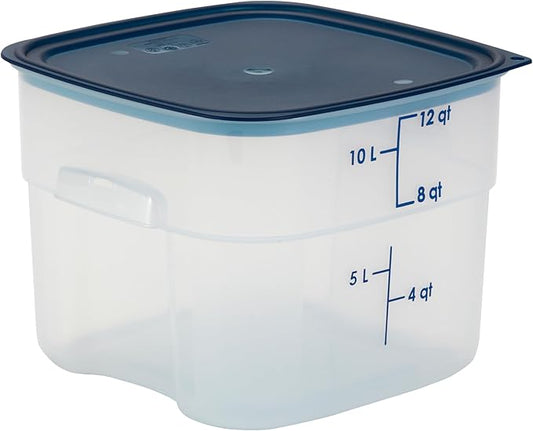 Cambro FreshPro 12 Quart (QT) Food Storage Container with Lid (Restaurant Grade) - for Food Prep, Commercial Kitchen, Pet and Dog Food Container (Translucent)
