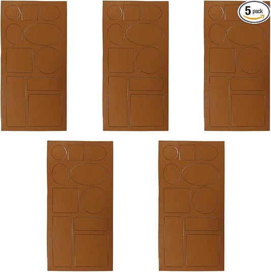 5PCS Car Seat Leather Repair Patch Tape, 8×4 Inch Water-Resistant Self-Adhesive Repair Patches Kit, Automotive Upholstery Fix Accessories for Furniture Couches Chairs (Brown)