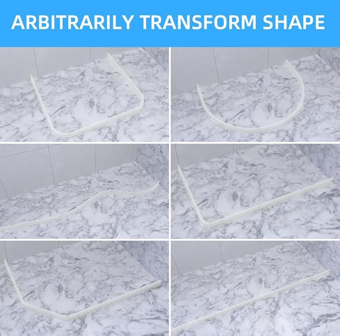 Duzzy 67 Inch Shower Threshold Water Dam, Shower Water Guard to Keep Water in Shower, Shower Water Stopper Dry and Wet Separation Suitable for Bathroom and Kitchen (Clear)
