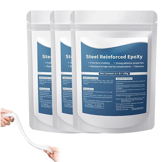 Steel Reinforced Epoxy Putty, 2026 New Epoxy Putty, Durable Metal Repair Putty for Filling Cracks and Holes, Portable Multi Surface Repair Putty for Pipe and Railing Repair (3)