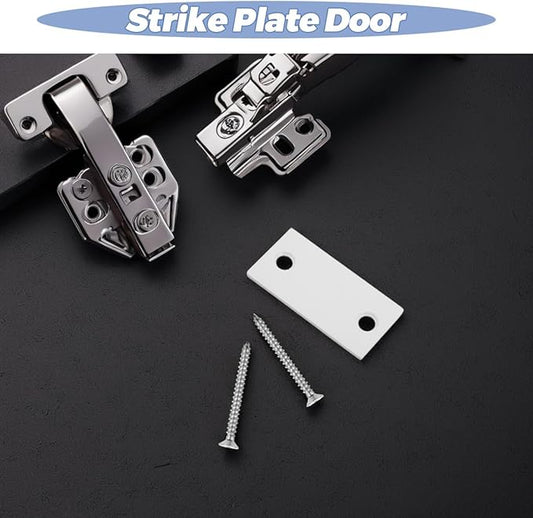 Angoily Door Repair Plate 2.24X1.10 Inch Stainless Steel Door Hole Repair Gasket Edge Gap Filler for Deadbolt Strike Plate and Interior Door Hardware Replacement