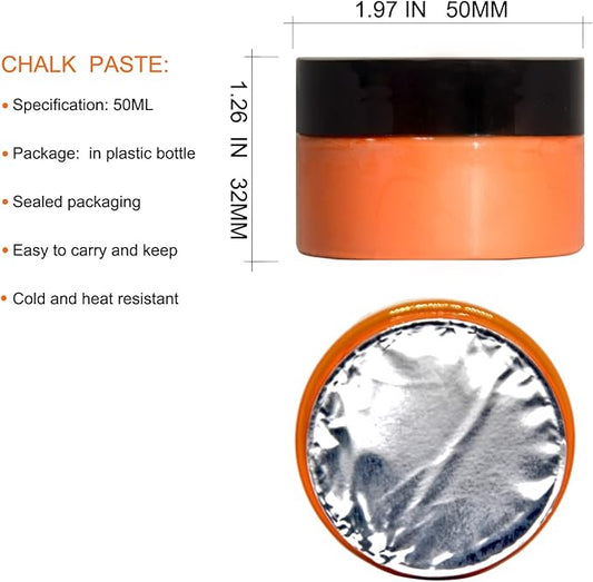 Chalk Paste Paint Set with 3 Silicone Squeegees | Stencil Paint & Silk Screen Paint Kit | Chalk Finish DIY Craft Paint for Wood, Fabric, Furniture, Signs & Home Decor 8-Color