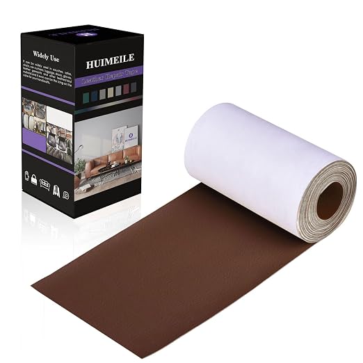 Leather Repair Patch Tape 4×60 inch Furniture Leather Strong Self Adhesive Tape for Sofas Couch Car Seats Cabinets Bags Anti Scratch Patches First Aid Patch Fixing Leather Brown