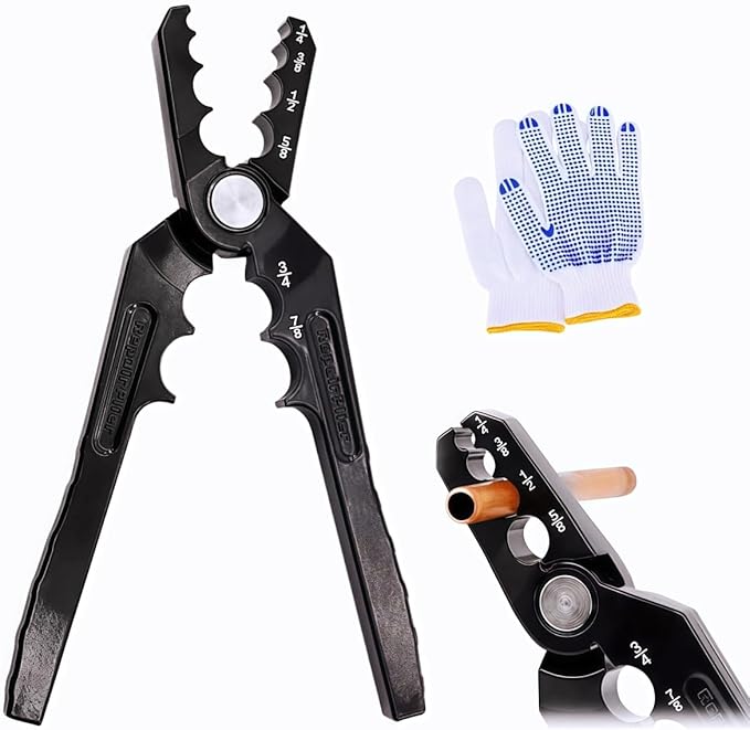 Copper Tube Rounder, Flat Tube Repairer Pliers, Manual Copper Tubing Repair Tool with 6 Hole - for 1/4", 3/8", 1/2", 5/8", 3/4" 7/8" Aluminum Pipe