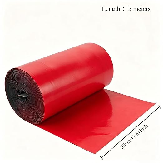 Waterproof Sealant Tape Self Adhesive Rubberized Asphalt Tape for RV Roof Metal Roof Corrugated Roof Leak Repair UV Resistant Heavy Duty Waterproofing Membrane (Red, 196.85 Inches X 11.81 Inches)
