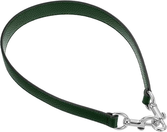 uxcell 25.59 Inch PU Leather Short Bag Strap with Clasp, Purse Handles Handbags Replacement Straps for Clutch Bag Underarm Bags, Dark Green, Silver Buckle