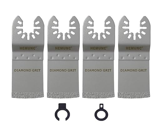 Oscillating Tool Blades, HEMUNC 4PCS Oscillating Multi Tool Diamond Saw Blades for Grout Removal, Flush Cut, Compatible with Dewalt Bosch Dremel Rockwell Makita Fein Multimaster Milwaukee and More