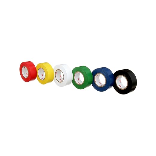 3M General Purpose Vinyl Tape 764, Color Coding Pack, 6 Roll per Pack, 0.94" x 21.8 yd, Great for Light Traffic Floor Marking Tape, Safety, and Bundling