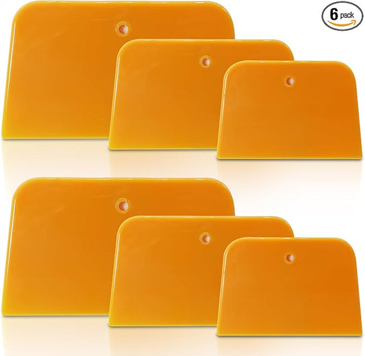 Body Filler Spreaders, 6PCS Plastic Spreader,4, 5, 6 Inch Reusable Automotive Body Fillers Hard for Applying Fillers, Putties, Glazes, Caulks and Paint