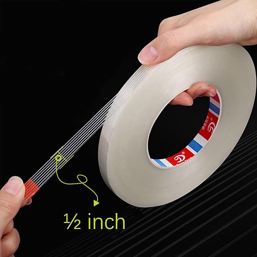 KAIY Strapping Tape 3 Roll Fiberglass Reinforced Packing Tape 1/2 inch | Heavy Duty Filament Packing Tape, Strong Adhesive for Moving Boxes, Shipping Cartons, Bundling & Storage 1/2 inch x 60 yds