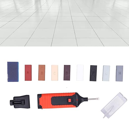 Tile Repair Electric Heating Pen, Tile Porcelain Repair Kit with Electric Heating Pen and Wax, 8 Colors Crack Gaps Repairing Tools Wall Nail Hole Repairing Kit for Stone Porcelain