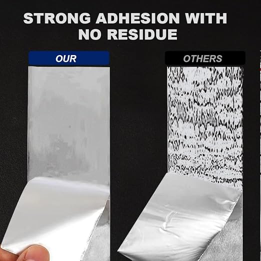 Aluminum Foil Duct Tape Heavy Duty 3.9 Mil, 4 Inch X 22 YD, Insulation Heat Resistant High Temperature Sealing and Patching for HVAC, Dryer Vent Hose, Air Vents, Exhaust Pipe, Metal Repair