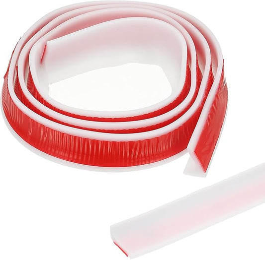PATIKIL 39 Inch Collapsible Shower Threshold Water Dam Guard, Shower Stopper Barrier Self Adhesive Sink Splash Guard for Frameless Shower Door Bottom, White (0.8"Wx0.5"T)
